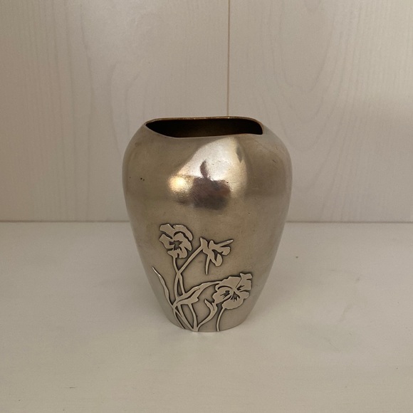 Heintz Art Metal Shop Silver on Bronze Vase - Picture 1 of 6